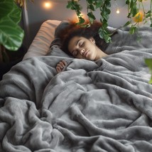 Bedsure Fleece Bed Blankets Queen Size Grey - Soft Plush - £32.21 GBP