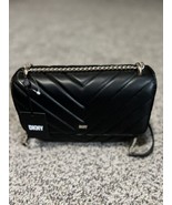 DKNY Black Veronica Large Quilted Shoulder/Crossbody Bag with Flap NWT - £58.16 GBP