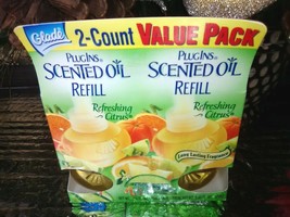 2 Glade Plugins Scented Oil Refills Refreshing Citrus Long Lasting Fragrance - £12.31 GBP