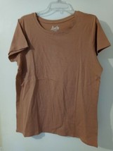 Aveto Plus Pink Scoop Neckline Short Sleeve cotton/spandex T-shirt 1X - £9.43 GBP