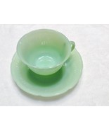 Vintage Fire-King Jadeite tea cup and saucer &quot;Alice&quot; pattern ~ NICE - $32.78 CAD