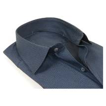 Men Shirt Hankie CASILA Turkey Cotton Blend Long Sleeves 502100-08 Navy Checker image 2