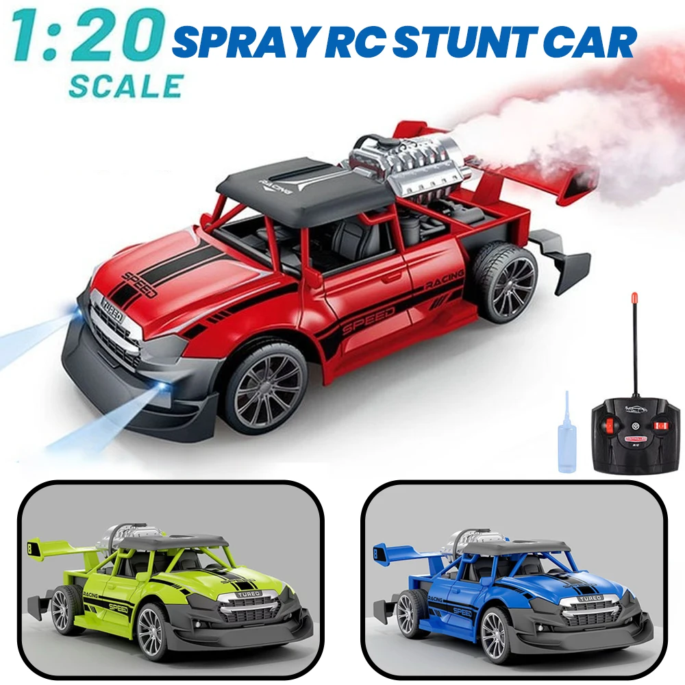 1:20 Rc Car Remote Control Racing Car with Light Smoke Spray Electric Car Remote - £17.08 GBP+