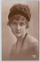 RPPC Beautiful Flapper Girl Headband Beads Glamour Portrait Postcard A37 - £15.93 GBP