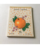 Vintage stationery writing tablet Sassy Citrus white paper with orange g... - $459.42 MXN