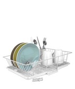 Home Basics-3-Piece Dish Drainer Set White Steel, Vinyl, 19&quot;Lx12&quot;Dx5&quot;H 2... - $32.45 CAD