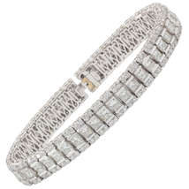 15.80Ct Princess Cut Diamond Classic Tennis Bracelet 14K White Gold Finish - £204.62 GBP