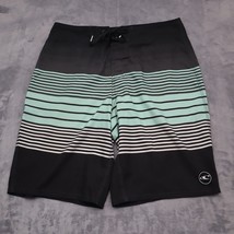 O Neill Shorts Mens 32 Multicolor Drawstring Zip Pocket Stripe Board Shorts - $25.72