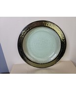 Recycled Glass Dinner Plate with Gold Band on Rim 10.75 Inches Heavy - £27.29 GBP