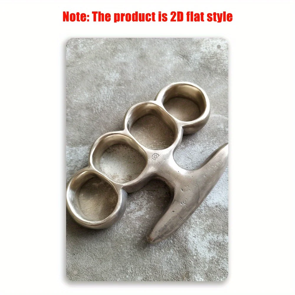 JIT2D Vintage Knuckle Duster Metal Wall Art Sculpture Unique 8x12 inch L - $30.76 CAD