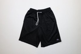 Vintage Champion Mens Small Classic Logo Above Knee Mesh Basketball Shorts Black - $39.55