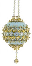 Cracker Box Inc Ornament Kit  Blue Satin Lace ( Ice Blue ball with gold ... - $28.95