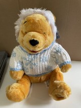 Disney Store WHITE WINTER WINNIE THE POOH BEAR 11&quot; Plush Stuffed Animal ... - £13.97 GBP