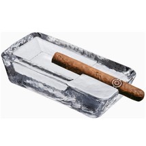 Heavy Glass Cigar Ashtray Large Outdoor Ash Tray for Patio 42 oz HandMade - £31.55 GBP