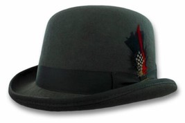 Gray Wool Derby Hat Gray Scala Bowler S M L XL Men Women Dress Tuxedo Costume - $50.99