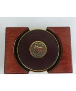 Vintage Fermenta Animal Health Set of 4 Coasters With Cork Bottoms &amp; Holder - $23.07 CAD
