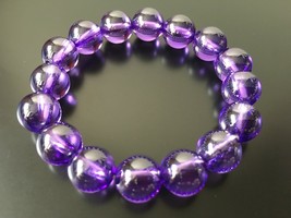 Magic Holy Blessed Nature Purple Naga Eye 12mm Bracelet Lucky Charm Life Amulet - £26.37 GBP