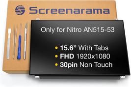 New Screen Replacement for Acer Nitro AN515-53, FHD 1920X1080, IPS, - $120.77