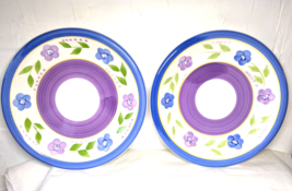 Gibson Housewares Mix &amp; Match Floral 11 1/4&quot; Dinner Plates - Chip on one plate - £13.06 GBP