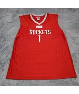 Houston Rockets Shirt Men XL Red Sleeveless 1 NBA Vneck Jersey Active Sp... - £15.76 GBP