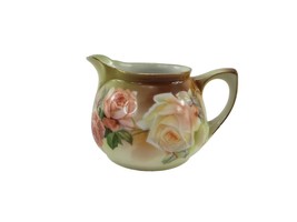 R.S GERMANY Porcelain Pitcher Creamer with Orange Yellow Roses Gold Trim - $371.47 MXN