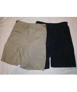NEW 2 PAIRS MEN&#39;S CARGO TAN &amp; BLACK SHORTS EXTRA SMALL X-SMALL WAIST 28 ... - $625.54 MXN