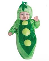 Peapod Halloween Baby Costume Size 0-6 M Fuzzy Green Hooded Bunting Infa... - $24.75