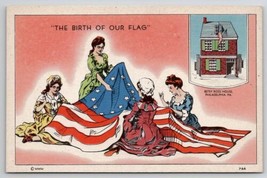 Betsy Ross House The Birth Of Our Flag Patriotic Memorial Muti View Postcard M27 - £5.55 GBP