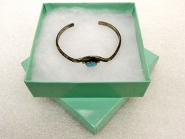 Petite Open Bangle Bracelet, 2 1/4&quot;,Turquoise &amp; Silver, Vintage Jewelry,... - £11.52 GBP