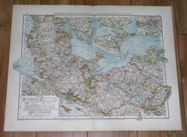 1907 Antique Map Of SCHLESWIG-HOLSTEIN Mecklenburg Hamburg Germany Denmark - £20.44 GBP