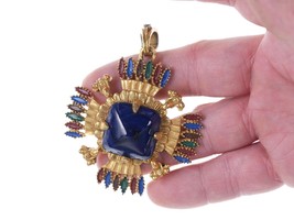 An style castlecliff larry vrba blue red enamel large pendantestate fresh austin 986130 thumb200