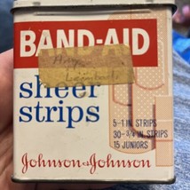 Vintage Band-Aid Sheer Strips Metal Tin w/ Super Stick Empty Box - £9.48 GBP