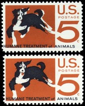 1307, Mint NH 5¢ Black Color Shifted Left Freak Error W/Normal * Stuart Katz - £15.94 GBP