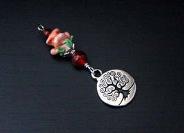 Red agate and Carnelian Fire Rose Tree of Life Blessingway bead - Blessing, baby - £12.64 GBP
