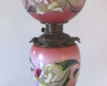 Antique Art Nouveau Pink Trumpet Flower Gone With the Wind Banquet Oil L... - $791.01