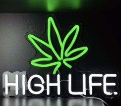Custom made and  personalised weed cannabis smokers high life neon Sign Light - £60.80 GBP
