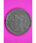 1867 Three 3 Cent Nickel Guaranteed Authentic &amp; Genuine Fast Free Shippi... - $27.34 CAD