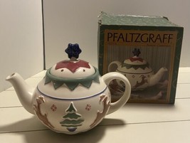 Pfaltzgraff Nordic Christmas Sculpted Teapot 206-813-00 1998 - £27.58 GBP