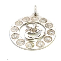 Vintage Signed Sterling Silver Scorpio Zodiac 12 Horoscope Solid Charm Pendant - £87.04 GBP