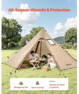 Hot Tent for 2 Persons, Portable Winter Tipi Tent with Stove Jack, Water... - $68.25