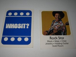 1976 Whosit? Board Game Piece: Rock Star blue Character Card - $1.00