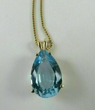 4Ct Pear Cut Simulated Aquamarine Drop Pendant Jewelry Gift 925 Sterling Si1ver - £36.23 GBP