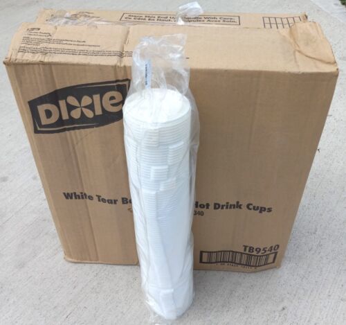 Dixie Case of 1000 TB9540 White Hot Cup Lids with Tear Back Tabs - $25.00