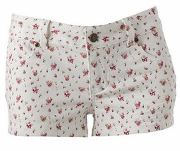SO Juniors Rose Floral Low Rise Shortie Shorts Sz 0 - £11.79 GBP