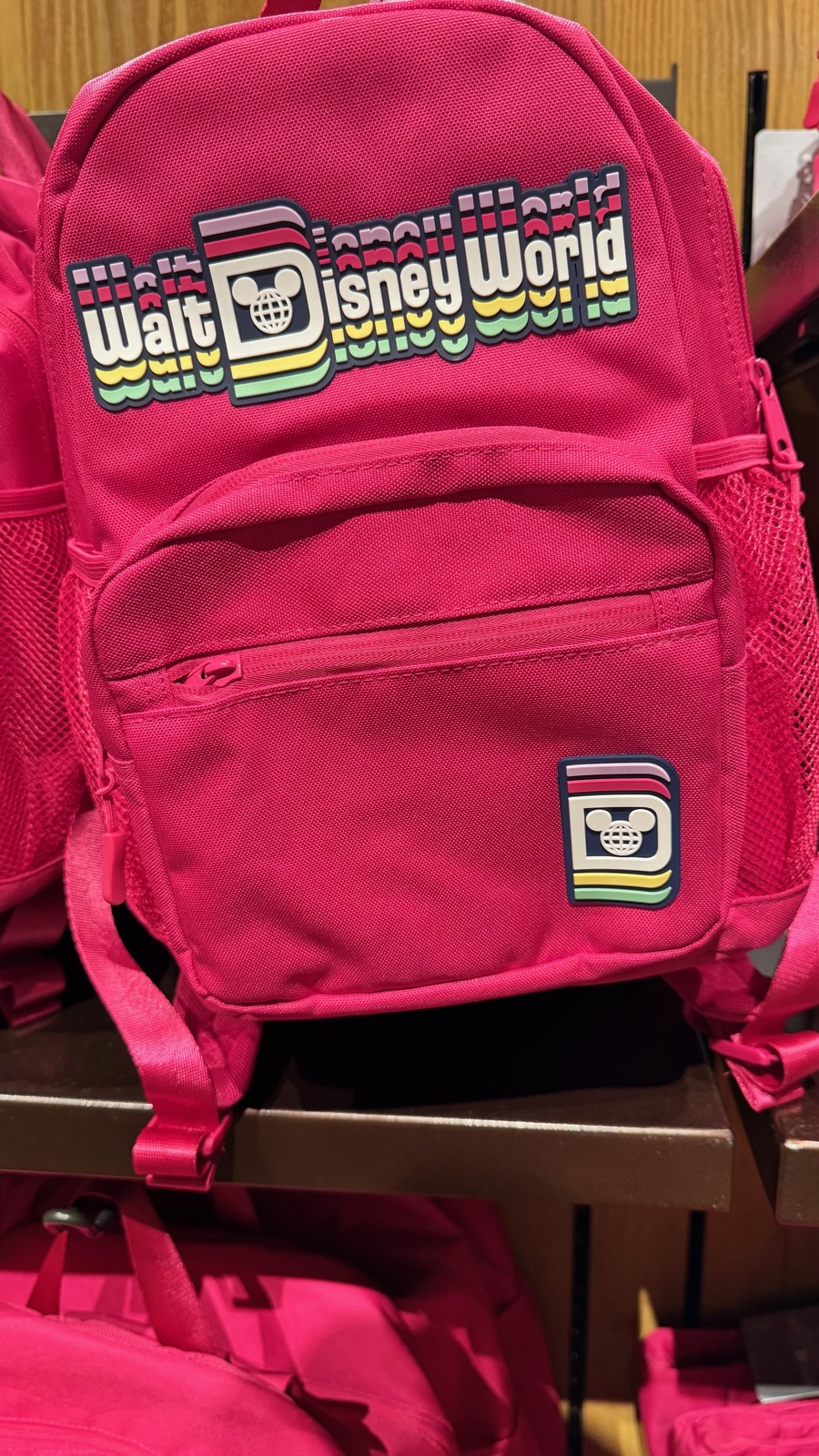 Walt Disney World Mickey Mouse Logo Pink Medium Size Backpack NEW - $59.90