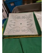 VINTAGE RARE SQUARE GLASS CEILING LIGHT FIXTURE COVER MID CENTURY 12&quot; - €36,59 EUR