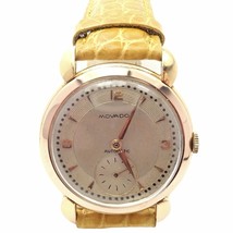 Movado 18k Yellow Gold Automatic Bumper Yellow Alligator Band Watch R8405 - £1,768.04 GBP