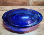 Unusual Anchor Hocking Cobalt Blue Oval Baking Dish With Lid - Roughly 9... - $26.49