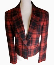 PENDLETON JACKET 8 100% PURE VIRGIN WOOL PLAID 1 BUTTON LINED COLLAR  - $39.60