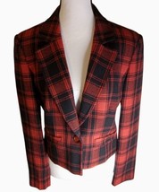 Pendleton Jacket 8 100% Pure Virgin Wool Plaid 1 Button Lined Collar - £31.13 GBP